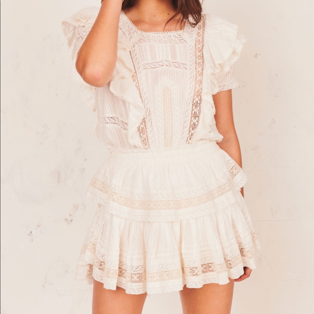 Loveshackfancy Stella Moni Dress Antique White - S